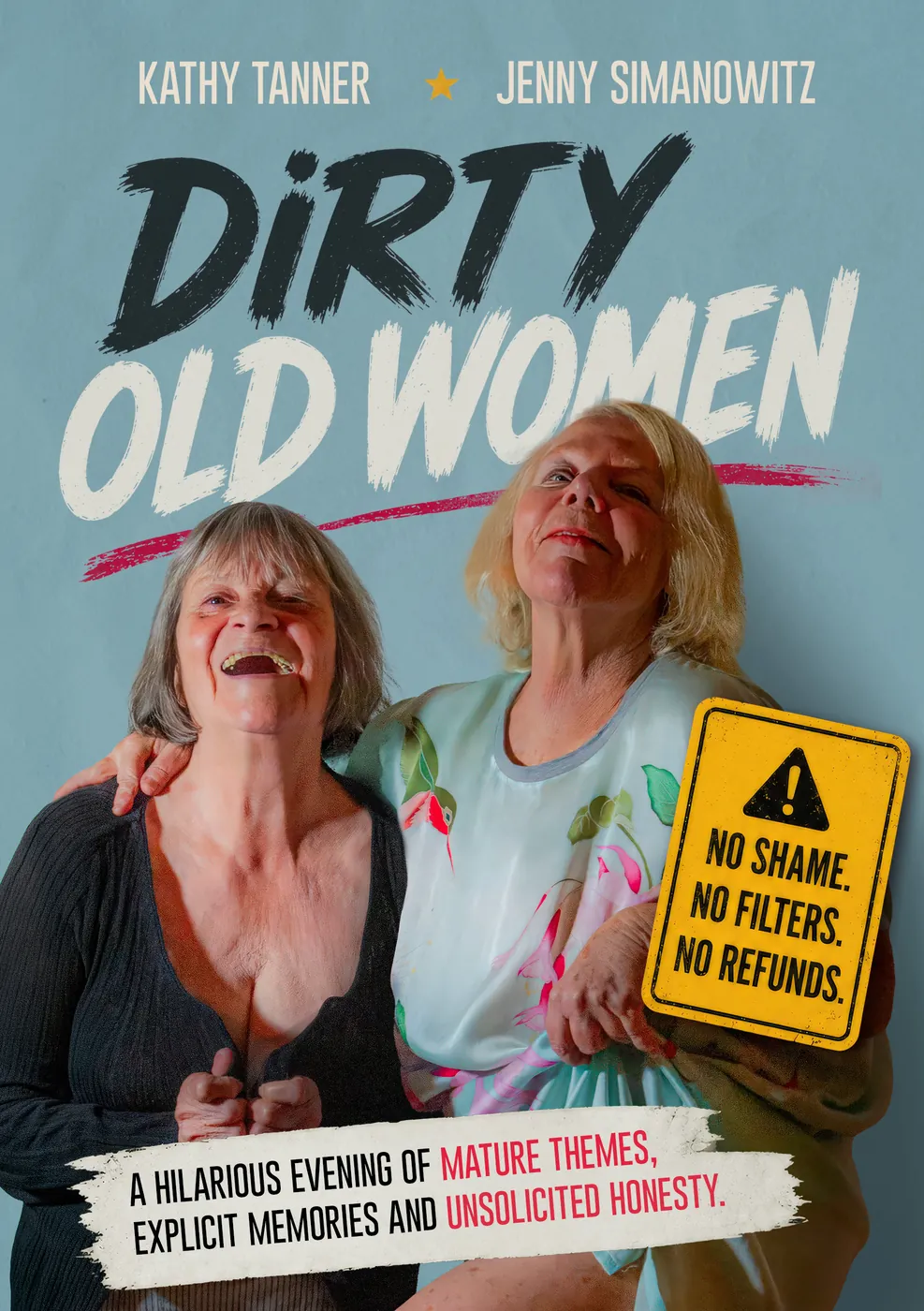 Dirty Old Women — two women laughing on stage